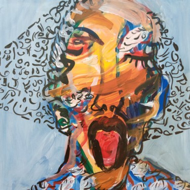 Peinture intitulée "Portrait anonyme 1" par Bouvy Enkobo, Œuvre d'art originale, Acrylique