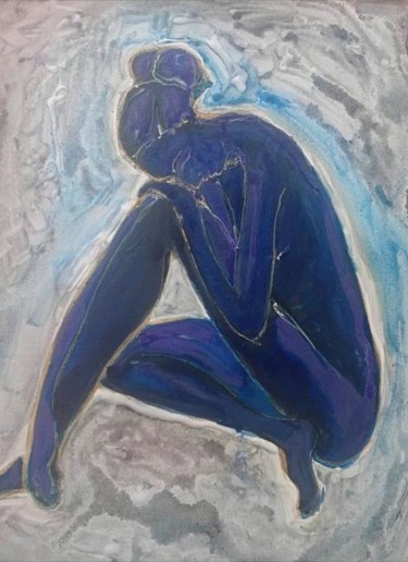 Painting titled "Sogno blu (Rêve ble…" by Brigitte Venti, Original Artwork, Other