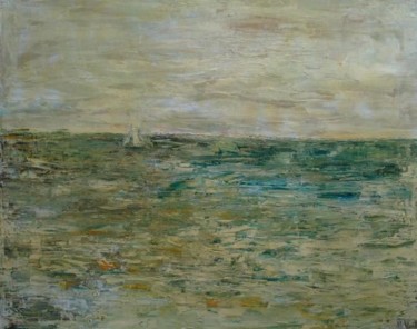 Peinture intitulée "Mare (Mer)" par Brigitte Venti, Œuvre d'art originale, Huile