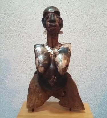 Escultura titulada "Femme enceinte" por Barbara Widmer Taylor, Obra de arte original, Cerámica