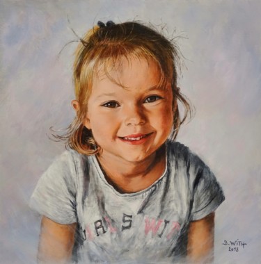 Painting titled "Ma-petite-fille-Lol…" by Brigitte With (B.WITH), Original Artwork