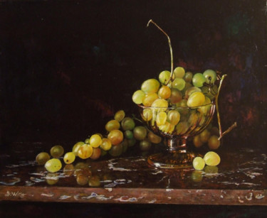 Painting titled "Coupe-de-raisins" by Brigitte With (B.WITH), Original Artwork, Oil