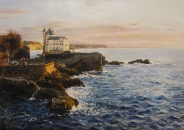 Malarstwo zatytułowany „Villa-Belsa-Biarritz” autorstwa Brigitte With (B.WITH), Oryginalna praca, Olej