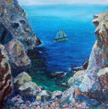 Malerei mit dem Titel "Sea" von By Tata, Original-Kunstwerk, Öl