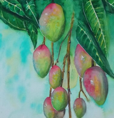 Drawing titled "Mango" by By Tata, Original Artwork, Watercolor