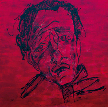 Painting titled "Emotion rouge" by Byam Le Bot, Original Artwork, Acrylic
