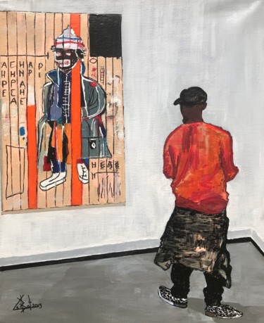 Pintura intitulada "Hommage à Basquiat" por Byam Le Bot, Obras de arte originais, Acrílico