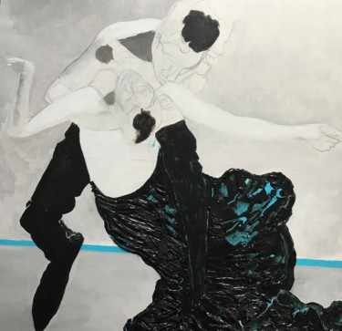 Pittura intitolato "Couple matière" da Byam Le Bot, Opera d'arte originale, Acrilico