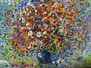 Peinture intitulée "Полевые цветы" par Iurii Bykov, Œuvre d'art originale, Huile