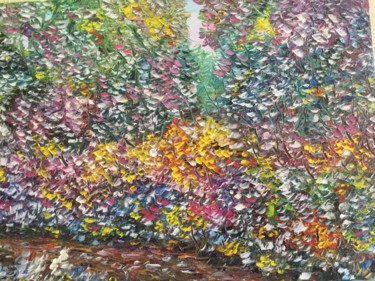 Painting titled "Цветы вдоль дороги" by Iurii Bykov, Original Artwork, Oil