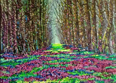 Картина под названием "Осенние цветы" - Юрий Быков, Подлинное произведение искусства, Масло Установлен на Деревянная рама дл…