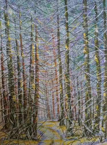 绘画 标题为“Лес” 由Юрий Быков, 原创艺术品, 丙烯 安装在木质担架架上