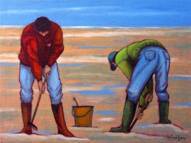 Peinture intitulée "Grande marée n° 6" par Bertrand Gromy, Œuvre d'art originale, Huile