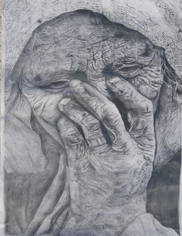 Drawing titled "Time tears" by R.Arwa, Original Artwork, Pencil
