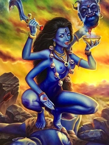 Painting titled "Kali" by Petr Tyufanov, Original Artwork, Oil