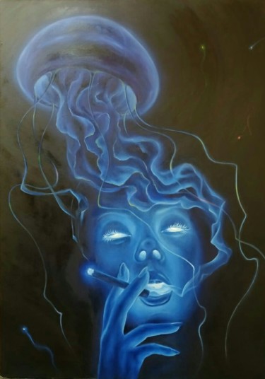 Картина под названием "Medusa" - Petr Tyufanov, Подлинное произведение искусства, Масло