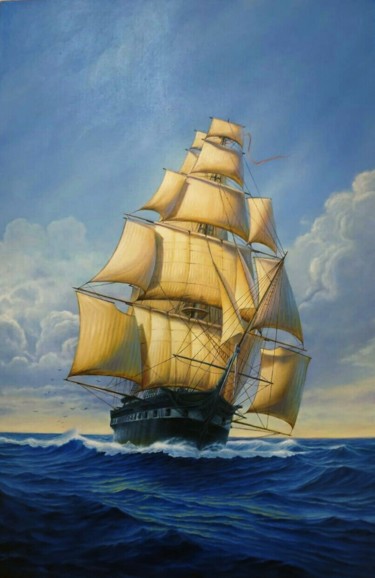 Картина под названием "Sea" - Petr Tyufanov, Подлинное произведение искусства, Масло