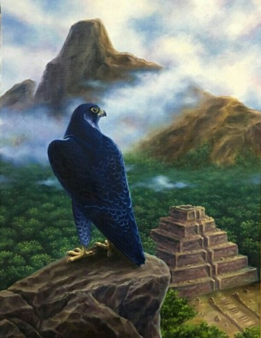 Картина под названием "Falcon" - Petr Tyufanov, Подлинное произведение искусства, Масло