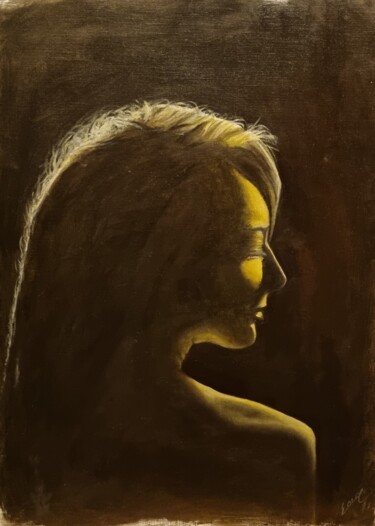 Malerei mit dem Titel "In dark" von Emre Boztas, Original-Kunstwerk, Öl
