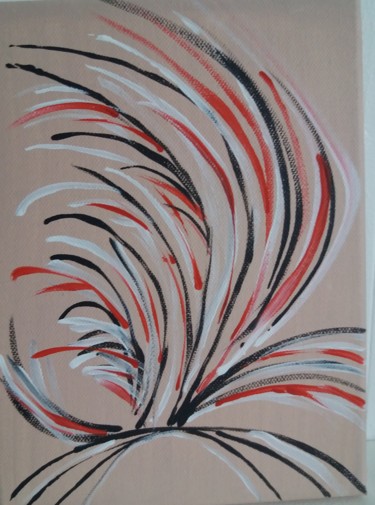 Картина под названием "Fleur imaginaire" - Corinne Autier, Подлинное произведение искусства, Акрил