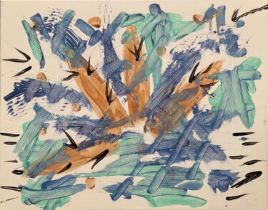 Pintura titulada "Vol d’hirondelles" por Corinne Autier, Obra de arte original, Acrílico