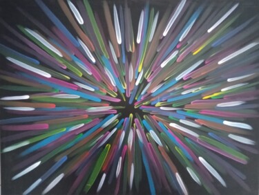 Картина под названием "Explosion de couleu…" - Corinne Autier, Подлинное произведение искусства, Акрил