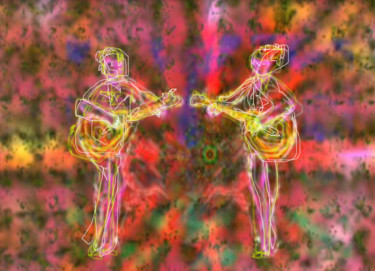 Digital Arts titled "ELECTRIC GUITARISTS" by Dominique Cheval, Original Artwork, Digital Painting