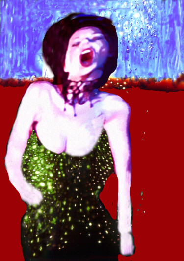 Arte digitale intitolato "La cantatrice" da Dominique Cheval, Opera d'arte originale, Pittura digitale