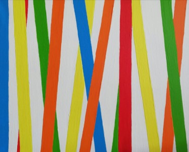 Schilderij getiteld "Farbwerk 50" door Farbwerk, Origineel Kunstwerk, Acryl Gemonteerd op Frame voor houten brancard