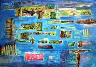 Schilderij getiteld "Natural harbour / P…" door Christopher Foster, Origineel Kunstwerk, Olie