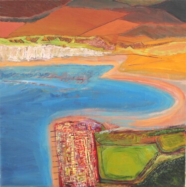 Schilderij getiteld "Bay Town" door Christopher Foster, Origineel Kunstwerk, Acryl