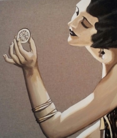 Peinture intitulée ""Femme des années 1…" par Opale Isis, Œuvre d'art originale, Acrylique