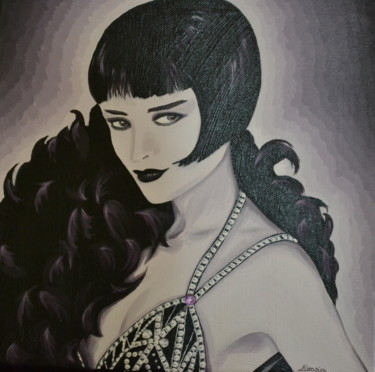 「"Femme noir et blan…」というタイトルの絵画 Opale Isisによって, オリジナルのアートワーク, アクリル