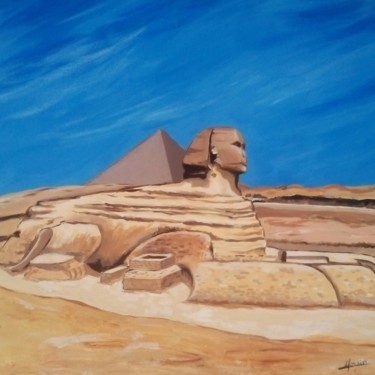 Peinture intitulée ""Le sphinx et la py…" par Opale Isis, Œuvre d'art originale, Acrylique