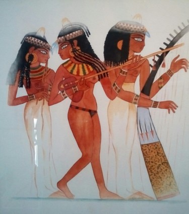 Pintura titulada "Aquarelle "Les 3 mu…" por Opale Isis, Obra de arte original, Acuarela