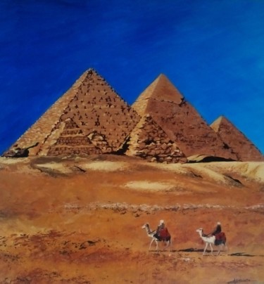 Peinture intitulée "Egypte "Khéops, Khe…" par Opale Isis, Œuvre d'art originale, Acrylique