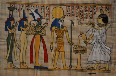 Peinture intitulée "Papyrus véritable p…" par Opale Isis, Œuvre d'art originale, Acrylique