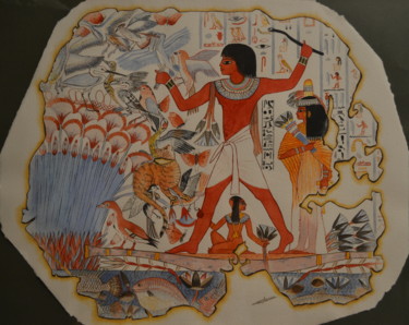 Pintura titulada "aquarelle Egypte "t…" por Opale Isis, Obra de arte original, Acuarela
