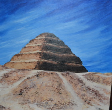 Painting titled ""Pyramide de Sakkar…" by Opale Isis, Original Artwork, Acrylic