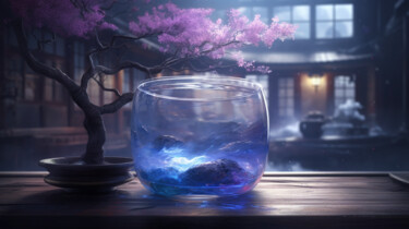 数字艺术 标题为“Stormy glas with a…” 由C.Moonheart, 原创艺术品, AI生成的图像