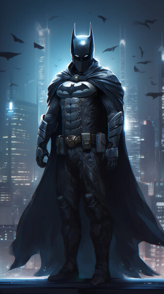 Arts numériques intitulée "Batman see you" par C.Moonheart, Œuvre d'art originale, Image générée par l'IA
