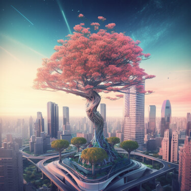 数字艺术 标题为“Sakura of life” 由C.Moonheart, 原创艺术品, AI生成的图像