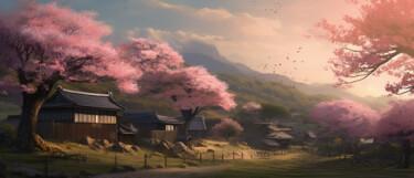 "old japan village a…" başlıklı Dijital Sanat C.Moonheart tarafından, Orijinal sanat, AI tarafından oluşturulan görüntü