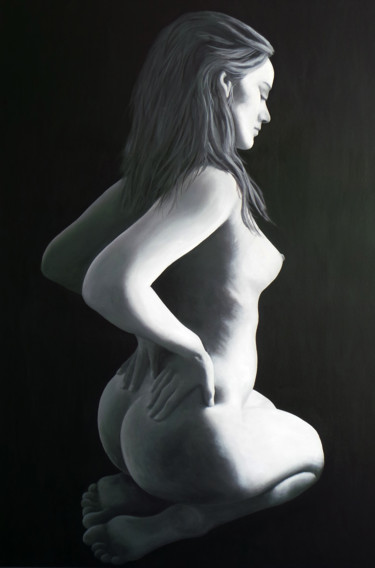 Schilderij getiteld "Kvinne.jpg" door Coen Muskens, Origineel Kunstwerk, Acryl