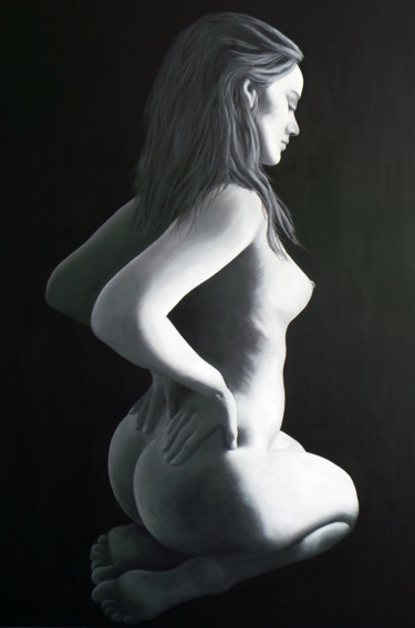 Kvinne.jpg Schilderij getiteld "Kvinne.jpg" door Coen Muskens, Origineel Kunstwerk, Acryl