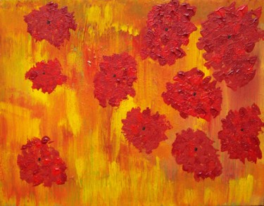 Peinture intitulée "LES COQUELICOTS EN…" par C.Nancy, Œuvre d'art originale