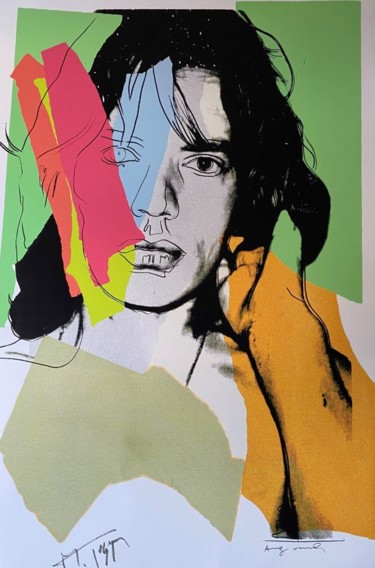 Incisioni, stampe intitolato "Andy Warhol Mick Ja…" da Chris North, Opera d'arte originale, Serigrafia