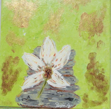 Painting titled "Fleur Zen" by Kylico, Original Artwork, Acrylic