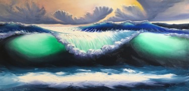 Painting titled "Lightwave" by Claudio Ravenstein, Original Artwork, Oil