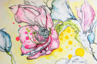 Schilderij getiteld "Blüte im März" door Christiane Reisert, Origineel Kunstwerk, Acryl